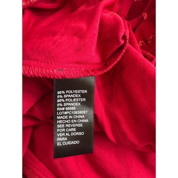 Perceptions Woman Red Glitter Floral faux Wrap Dress knit size 2X plus new $102 - Picture 5 of 6
